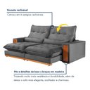 Ver imagem 4 de Sofa Retratil e Reclinavel Capri 230cm Kc Rei de Casa Veludo Cinza