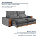 Ver imagem 7 de Sofa Retratil e Reclinavel Capri 230cm Kc Rei de Casa Veludo Cinza