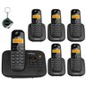 Kit Telefone Fixo sem Fio com Secretaria Eletronica 5 Ramal - 1