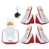 Kit Telefone sem Fio com 4 Ramal Loja Escritório Consultorio - 1
