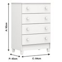 Ver imagem 3 de Berço Americano Lara com Cômoda Gaveteiro Mel Flat Branco Brilho – Carolina