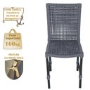 Ver imagem 4 de Mesa Ascoli 100 Cm com 4 Cadeiras Cannes de Alumínio, Pintura Preta e Trama Tela de Corda Náutica