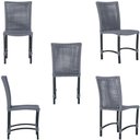 Ver imagem 5 de Mesa Ascoli 100 Cm com 4 Cadeiras Cannes de Alumínio, Pintura Preta e Trama Tela de Corda Náutica