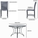 Ver imagem 2 de Mesa Ascoli 100 Cm com 4 Cadeiras Cannes de Alumínio, Pintura Preta e Trama Tela de Corda Náutica