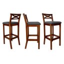 Ver imagem 2 de Kit 3 Banquetas Alta para Balcão Madri Madeira Castanho Suede Cinza CCS