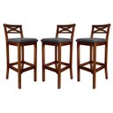 Ver imagem 1 de Kit 3 Banquetas Alta para Balcão Madri Madeira Castanho Suede Cinza Ccs