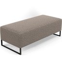 Ver imagem 1 de Puff Decorativo Sala de Estar Bali W01 Base Ferro 120x50 cm Bouclê Bege - Lyam Decor
