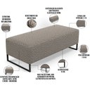 Ver imagem 3 de Puff Decorativo Sala de Estar Bali W01 Base Ferro 120x50 cm Bouclê Bege - Lyam Decor