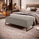Ver imagem 2 de Puff Decorativo Sala de Estar Bali W01 Base Ferro 120x50 cm Bouclê Bege - Lyam Decor