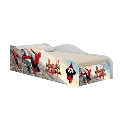 Cama Carro Mini Infantil Homem Aranha com Colchão D18 Temática Decorativa para Quarto Infantil Kids