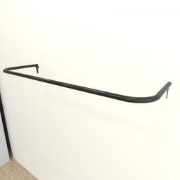 Arara de Cremalheira Simples 100x30cm 1 Preto Modelo Clst2P10 - 1