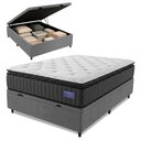 Ver imagem 1 de Cama Box Baú Casal Colchão Ortopédico Titã Molas Ensacadas Pillow Top Hip Sleep