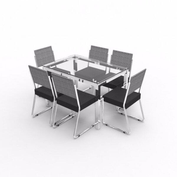 Conjunto de Jantar Mesa Olivia 6 Cadeiras Isis Aço Nobre Móveis - 5