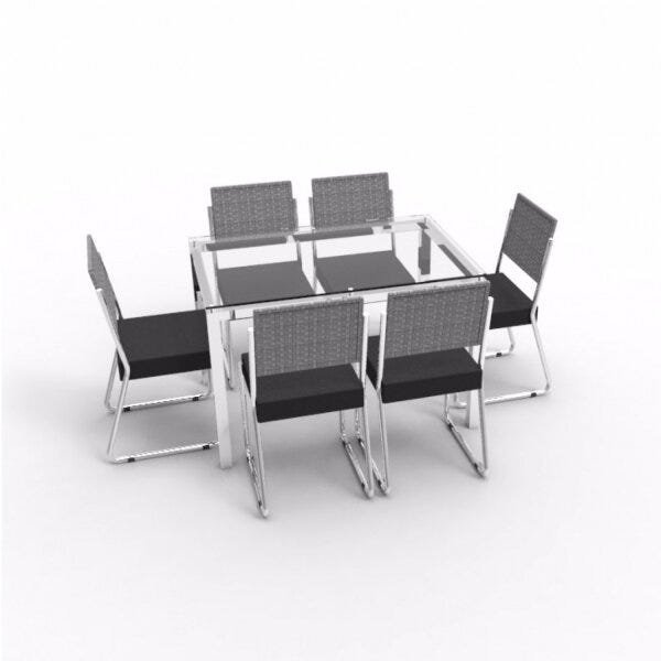 Conjunto de Jantar Mesa Olivia 6 Cadeiras Isis Aço Nobre Móveis - 4