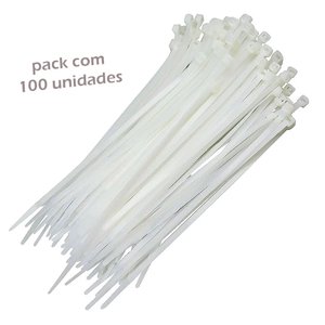 Abraçadeira Nylon Enforca Gato Branca 200x2,5mm com 100 - Starfer