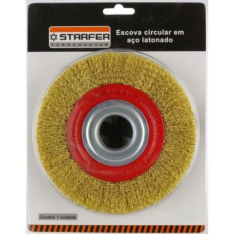 4 Unid. Escova Circular Em Aço Latonado Starfer 6x3/4 Pol.