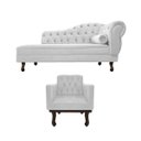 Ver imagem 2 de Kit Diva Recamier Diana 140cm Lado Esquerdo e 01 Poltrona Classic Suede - Doce Sonho Móveis RECAMIER
