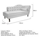 Ver imagem 5 de Kit Diva Recamier Diana 140cm Lado Esquerdo e 01 Poltrona Classic Suede - Doce Sonho Móveis RECAMIER