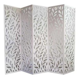 Biombo 5 Folhas 215x180cm MDF Modelo 27 Branco Vazado - 1