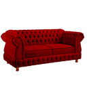 Ver imagem 1 de Sofá Chesterfield Moscatto 3 Lugares Via Encanto Veludo Bordô