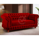 Ver imagem 2 de Sofá Chesterfield Moscatto 3 Lugares Via Encanto Veludo Bordô