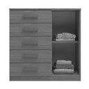 Ver imagem 3 de Cômoda New Monaco 1 Porta 5 Gavetas Black - Evidencia Móveis
