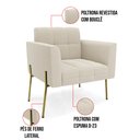 Ver imagem 4 de Namoradeira e 2 Poltronas Pé de Ferro Dourado Elisa Bouclê D03 - D'Rossi