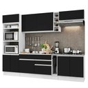 Ver imagem 3 de Armário de Cozinha Completa 290cm Branco/Preto Vicenza Madesa 02