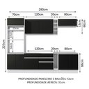 Ver imagem 4 de Armário de Cozinha Completa 290cm Branco/Preto Vicenza Madesa 02