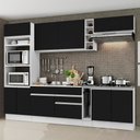 Ver imagem 1 de Armário de Cozinha Completa 290cm Branco/Preto Vicenza Madesa 02