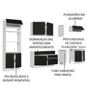 Ver imagem 5 de Armário de Cozinha Completa 290cm Branco/Preto Vicenza Madesa 02