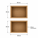 Ver imagem 2 de Kit 2 Nichos de Parede Marrom Decorativo 50cm Quarto Sala
