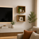 Ver imagem 5 de Kit 2 Nichos de Parede Marrom Decorativo 50cm Quarto Sala