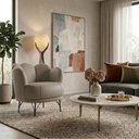 Ver imagem 5 de Poltrona Decorativa Flora Organica Courino Pes Ferro Milani Movelaria