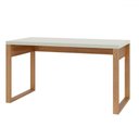 Ver imagem 2 de Mesa Escrivaninha Industrial 100% Mdf Off White/freijó F20 - Pradel