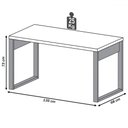 Ver imagem 3 de Mesa Escrivaninha Industrial 100% Mdf Off White/freijó F20 - Pradel