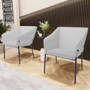 Ver imagem 5 de Kit 3 Cadeiras para Sala de Jantar Estar Living Olívia L02 Linho Cinza - Lyam Decor
