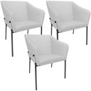 Ver imagem 1 de Kit 3 Cadeiras para Sala de Jantar Estar Living Olívia L02 Linho Cinza - Lyam Decor