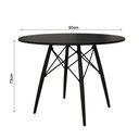 Ver imagem 2 de Mesa de Jantar Preta 90cm Base Madeira Maciça Preta Preto