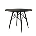 Ver imagem 3 de Mesa de Jantar Preta 90cm Base Madeira Maciça Preta Preto