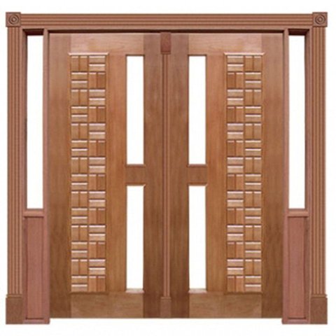 Portal Duplo Pivotante Madeira Maciça Cedro Arana Clássica para Vidro 080 Casmavi-2.15(A)X2.05(L)