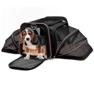 Bolsa Pet Transporte Expansível Viagem Cabine Duke & Dixie Rosa