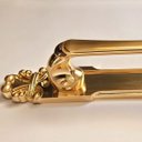 Ver imagem 2 de Puxador Duplo Mozart 215mm Dourado Escovado Porta Pivotante Correr Passagem Madeira Vidro Colonial C
