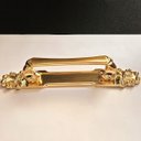 Ver imagem 3 de Puxador Duplo Mozart 215mm Dourado Escovado Porta Pivotante Correr Passagem Madeira Vidro Colonial C
