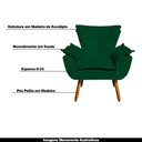Ver imagem 4 de Poltrona Decorativa Pés Palito Charger Suede Verde
