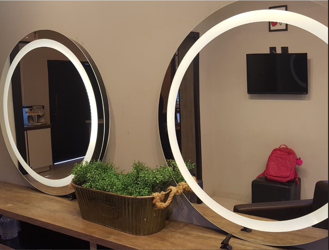 Espelho redondo com Luz de Led 80cm Touch Screen Branco Quente - 2