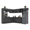 Armário de Cozinha Completa de Canto com Rodapé Veneza Multimóveis MP2083.895 Preto - 3