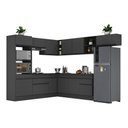 Ver imagem 3 de Armário de Cozinha Completa de Canto com Rodapé Veneza Multimóveis MP2083.895 Preto