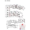 Ver imagem 5 de Armário de Cozinha Completa de Canto com Rodapé Veneza Multimóveis MP2083.895 Preto
