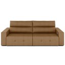 Ver imagem 7 de Sofá Retrátil 4 Lugares 264cm 2 Módulos Nero com USB Couro Caramelo G52 - Gran Belo